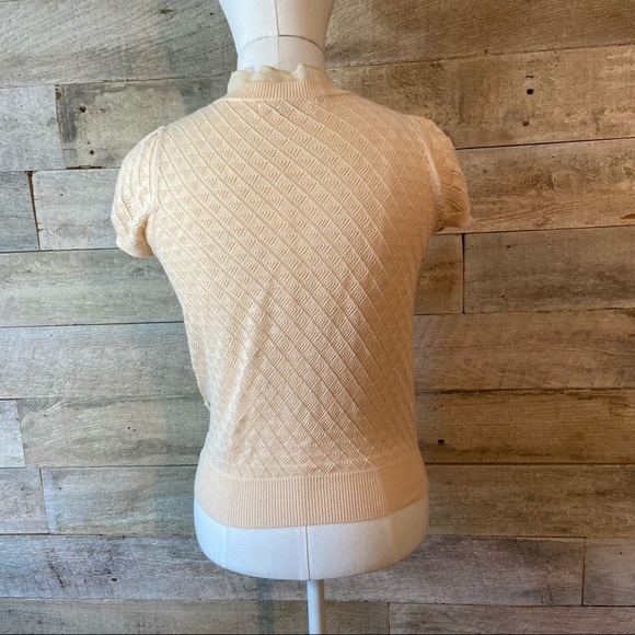 Beaded short-sleeved cardigan sweater size small - Picture 6 of 12